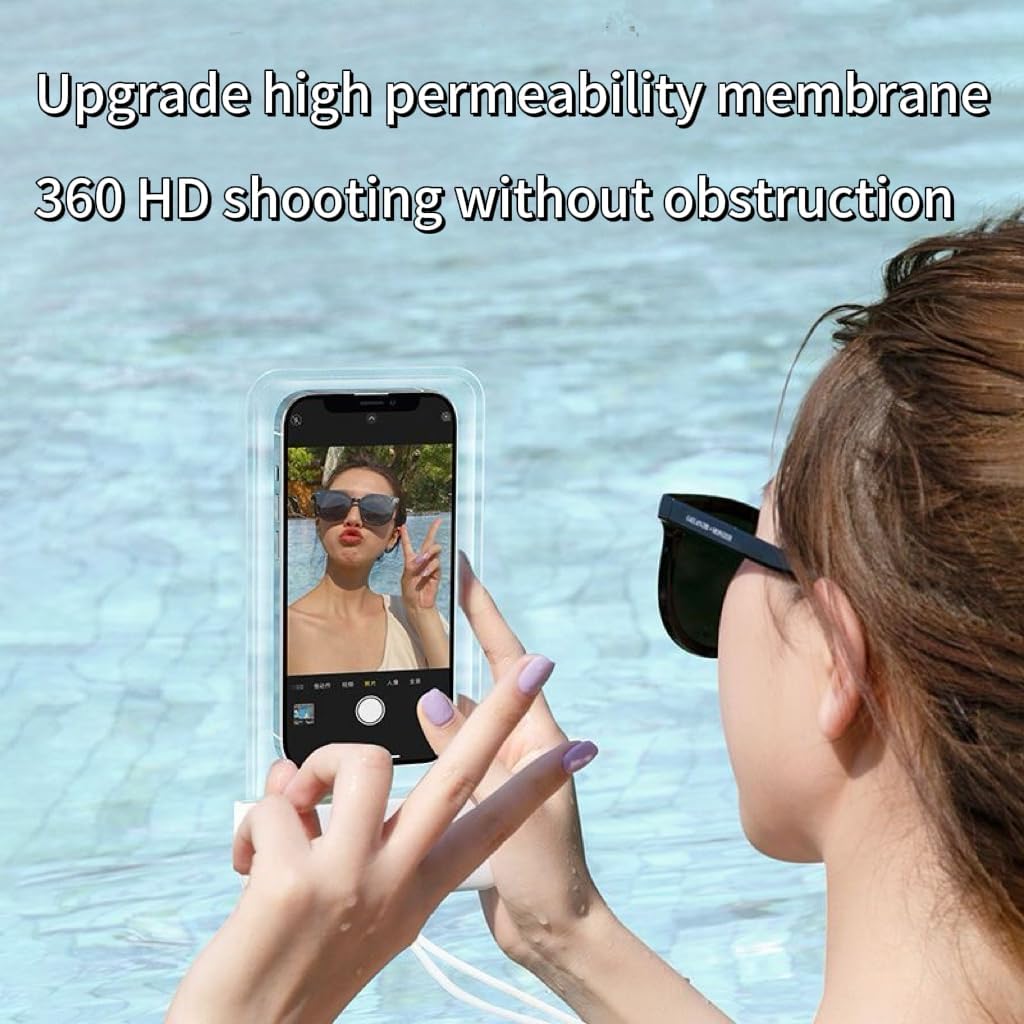 1PCS Waterproof Phone Case - Universal Fit for iPhone 14/13/12 & Android Phones - Submersible Up to 100ft for Kayaking, Fishing, Rain,etc.(Black/White/Pink) (White)