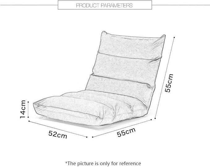 Adjustable 5Position Floor Chair-Pillow Gaming Chair-Comfortable Back Support-Cushion Dorm Rocker-Gamer-Comfy for Reading Game Meditating-Simplicity Style-and Free Long Bolster Pillow (RED)