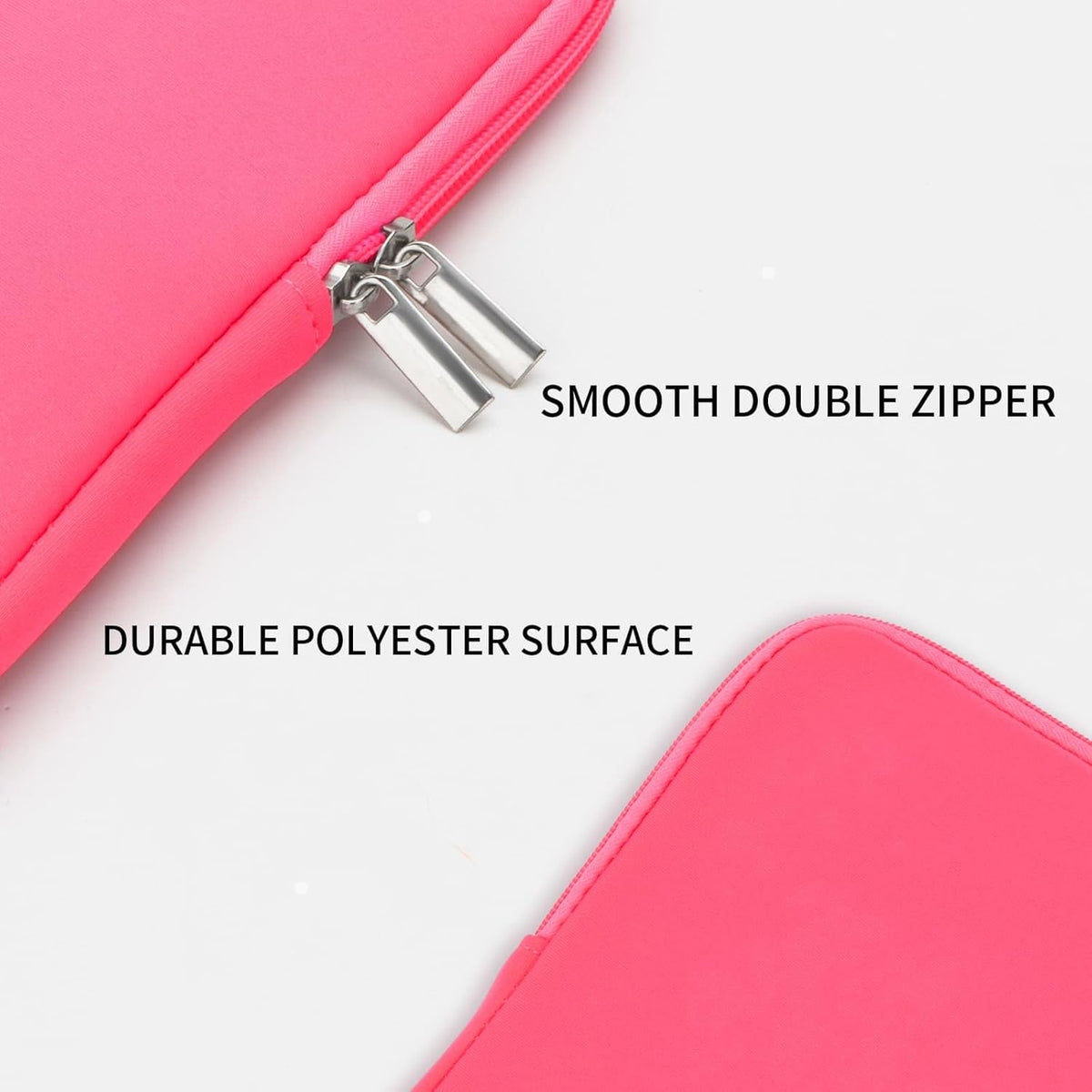 RAINYEAR 15 Inch Laptop Sleeve 15" Protective Soft Case Padded Carrying Cover Specially Compatible with 15.4" MacBook Pro/Air A3241 A2941 A3114 A1938 A1707 A1990 (Bright Pink, Upgraded Version)