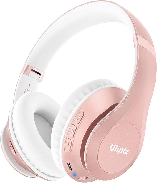 65H 6EQ 6.0 Uliptz Wireless Bluetooth Headphones, Playtime, Sound Modes, HiFi Stereo Over Ear Headphones