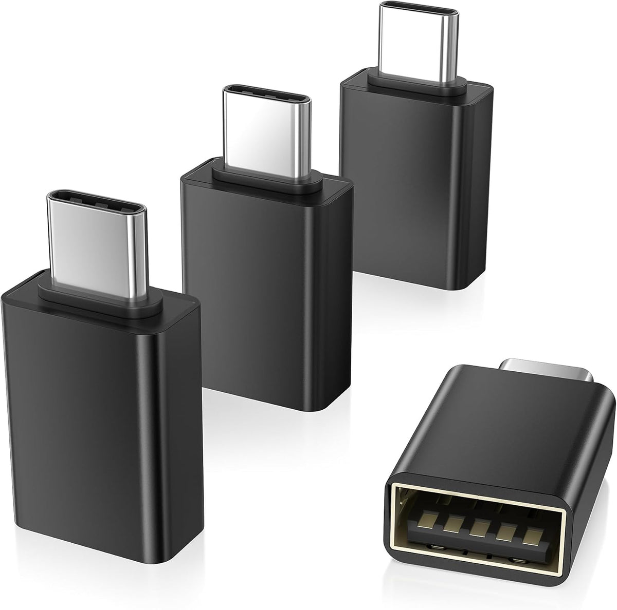 Elebase USB C to USB 3.0 Adapter 4 Pack,Type C Thunderbolt 4 to USB Converter,USBC Adapter for Keyboard,Mouse,Apple iMac,MacBook,iPad Air,Microsoft Surface,Samsung Galaxy S25 S24,Z Fold Flip 7