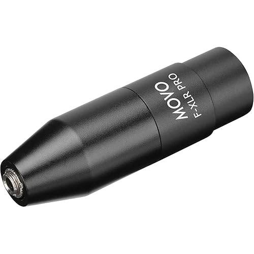 Movo FXLR-PRO 3.5mm (TRS) Mini-Jack Female Microphone Adapter to 3-pin XLR Male Connector with Integrated Phantom Power Converter