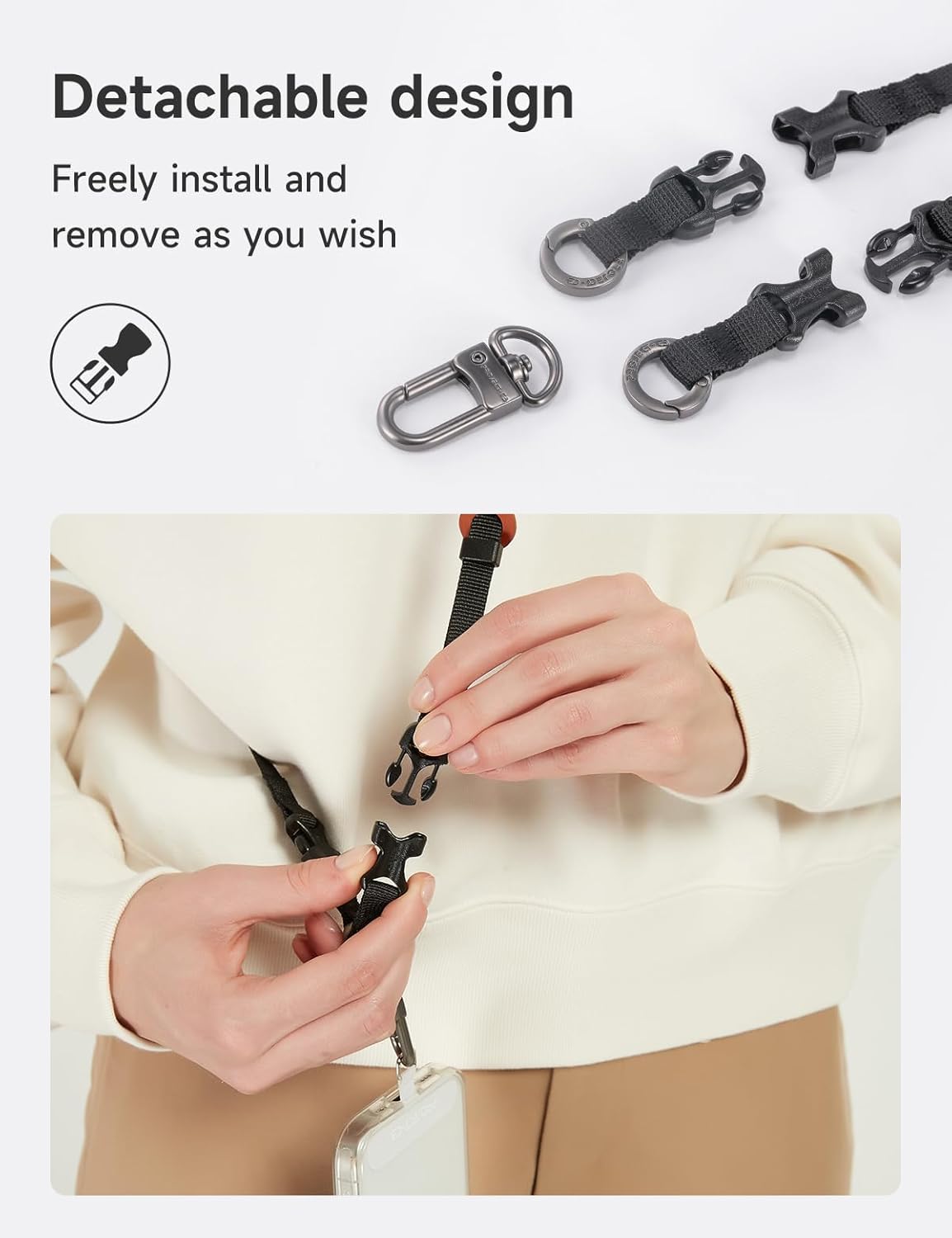 project-cb Cell Phone Strap 1,Phone Tether Tab 2,Phone Crossbody Strap,Lanyards for Around the Neck,Adjustable Phone Strap
