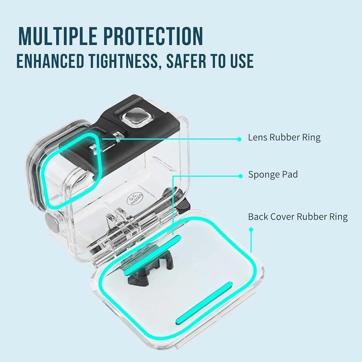 Waterproof Case for Go Pro Hero 13/Hero12 /Hero11 /Hero10 /Hero9 Black, Protective Underwater Diving Housing with Dive Kit Accessories for Hero13/12/11/10/9 Black Action Camera