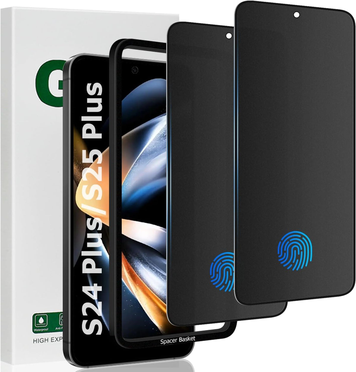 2 Pack Matte Privacy Screen Protector for Samsung Galaxy S24 Plus/S25 Plus,9H Tempered Glass,Anti-Glare,Anti-Spy,Anti-Scratch, Smooth and Responsive Absolute Fingerprint Compatibility Touch Screen
