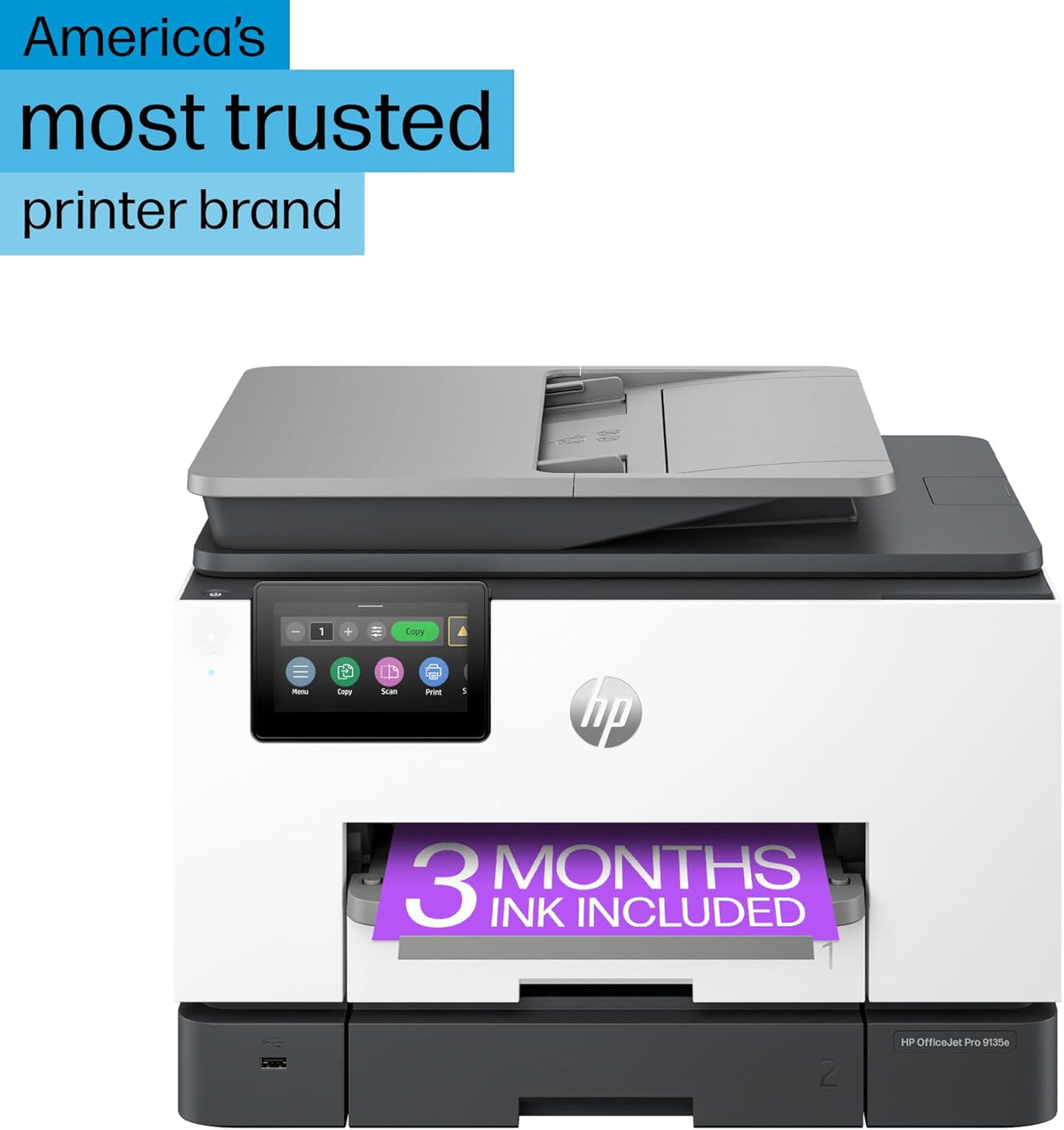 HP OfficeJet Pro 9135e All-in-One Printer, Color, Printer-for-Small Medium Business, Print, Copy, scan, fax, wireless. 3 month Instant Ink trial included ; Two-Sided Printing; Two-Side