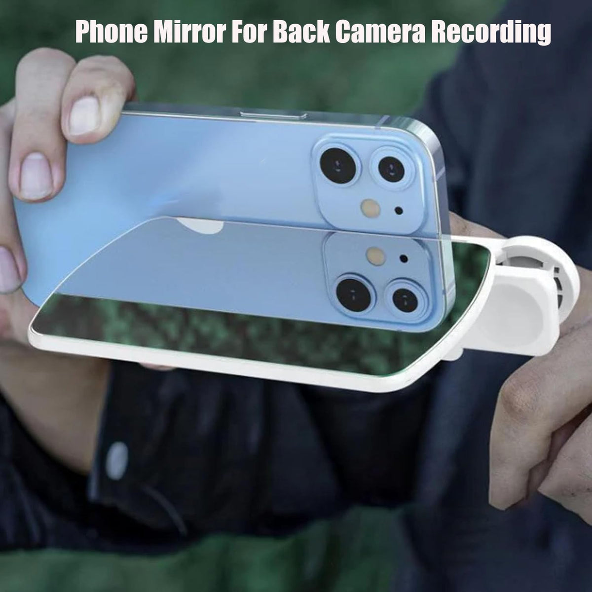 Mirror Effect Lens - Capture Stunning Reflections Instantly,Camera Mirror Reflection Clip for Back Camera Recording, Adjustable Hd Glass Phone Shooting Reflection Mirror (2pcs Black)