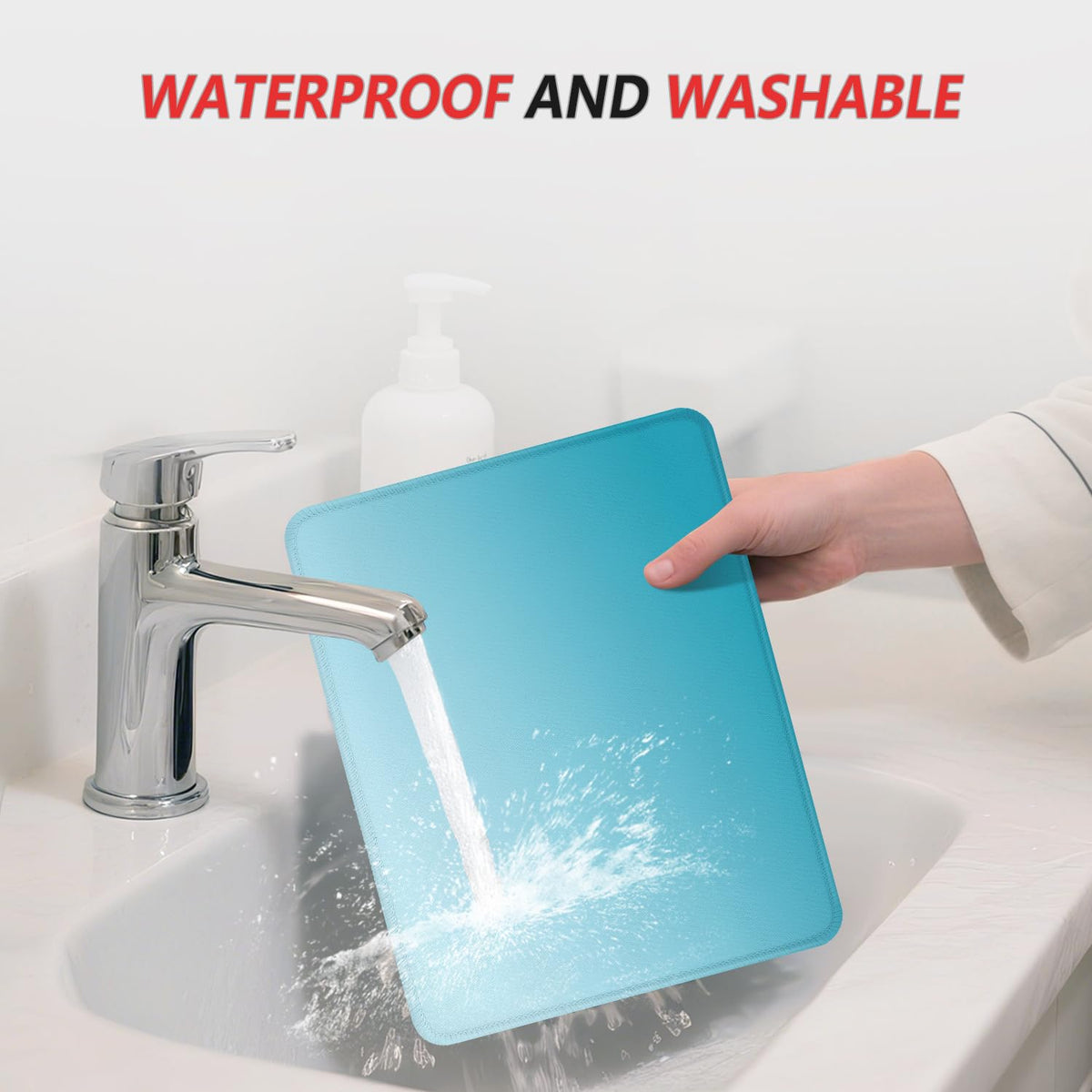 ITNRSIIET Mouse Pad Non-Slip Rubber Base Smooth Surface Stitched Edges Waterproof Durable Compatible with All Mice for Office & Gaming, Desk Accessory, 10.2x8.3x0.12 inch, Aqua Gradient