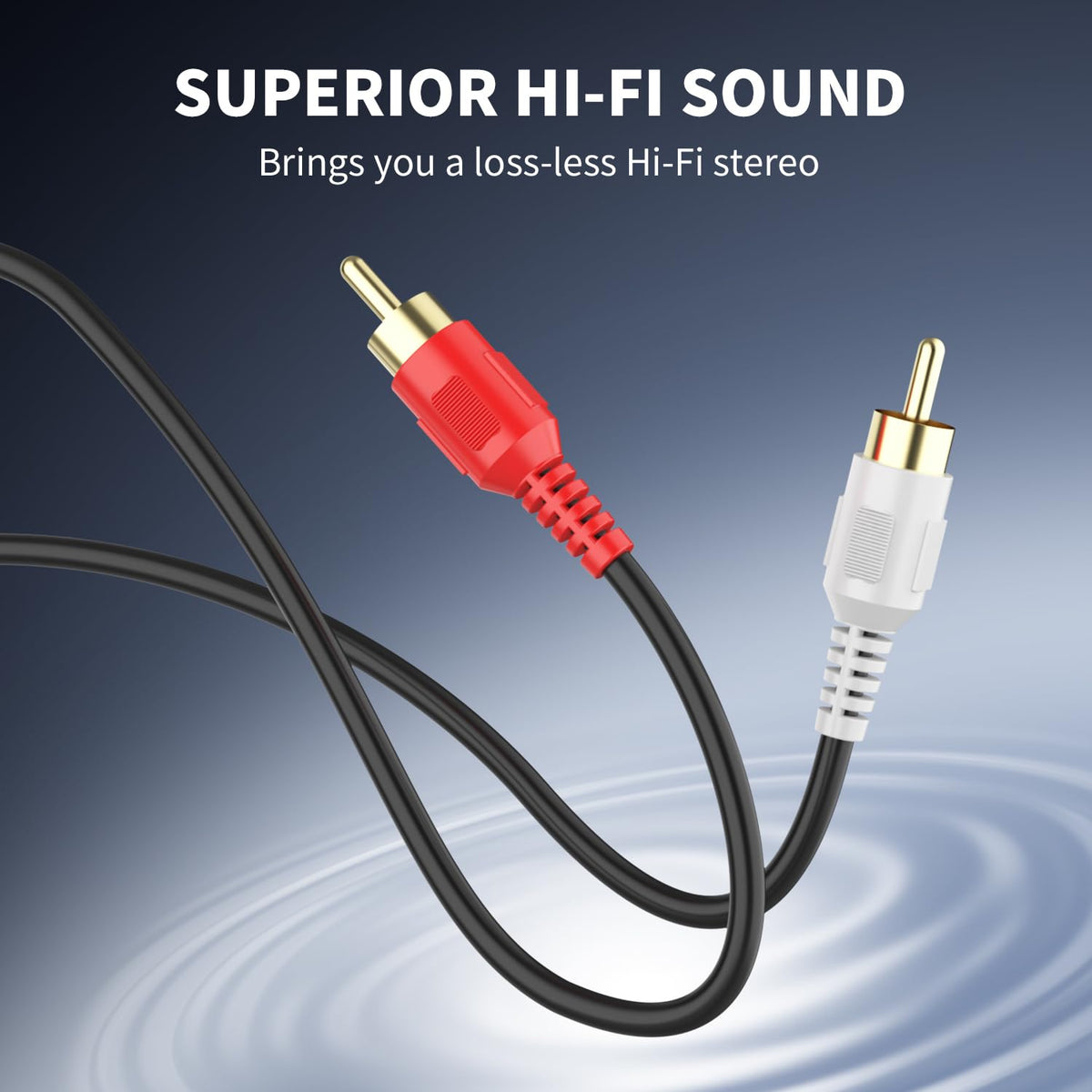 Abireiv 25ft,2RCA [24K 2RCA 2RCA RCA Cable M/M Stereo Audio Cable Gold Plated | Copper Core] Male to Male.for Home