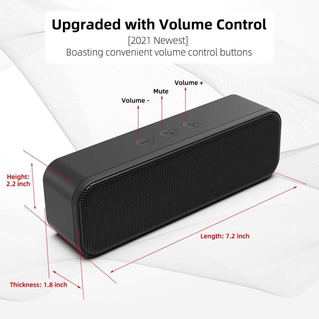 LIELONGREN [Newer] USB Computer Speaker for Desktop, Laptop Speaker, PC Speaker, Small Computer Soundbar with Hi-Quality Sound, Loud Control Volume, Rich Bass