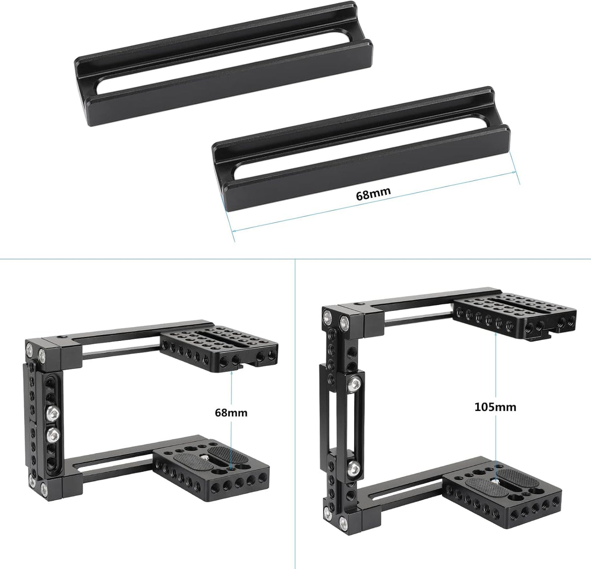 CAMVATE Universal Adjustable Camera Cage Fit for Right Handle and Left Handle Camera(Only Come with Left Handle Grip) - 1726