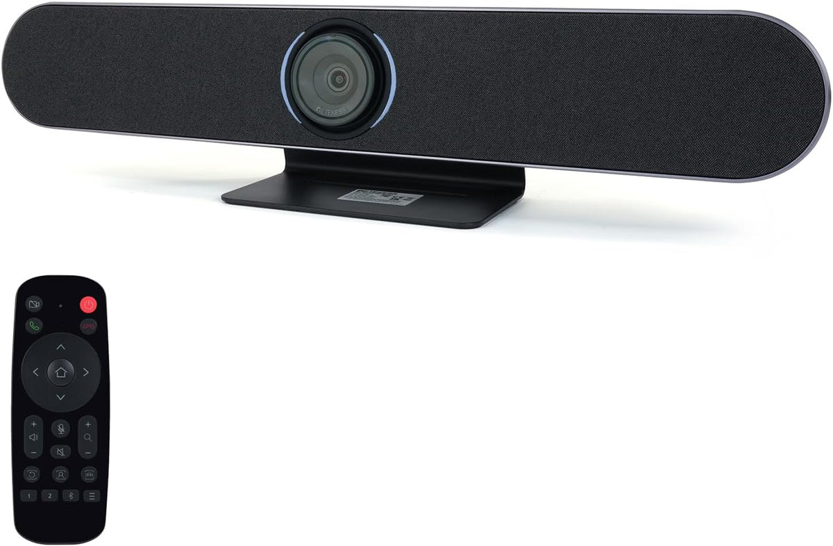 Retekess TC201 4K USB Video Conference Room Camera, AI Auto Fram, Speaker Tracking,120° Wide Angle, 5X Zoom,4 Noise-reducing Mic & 5W Speaker, for Small Meeting Rooms