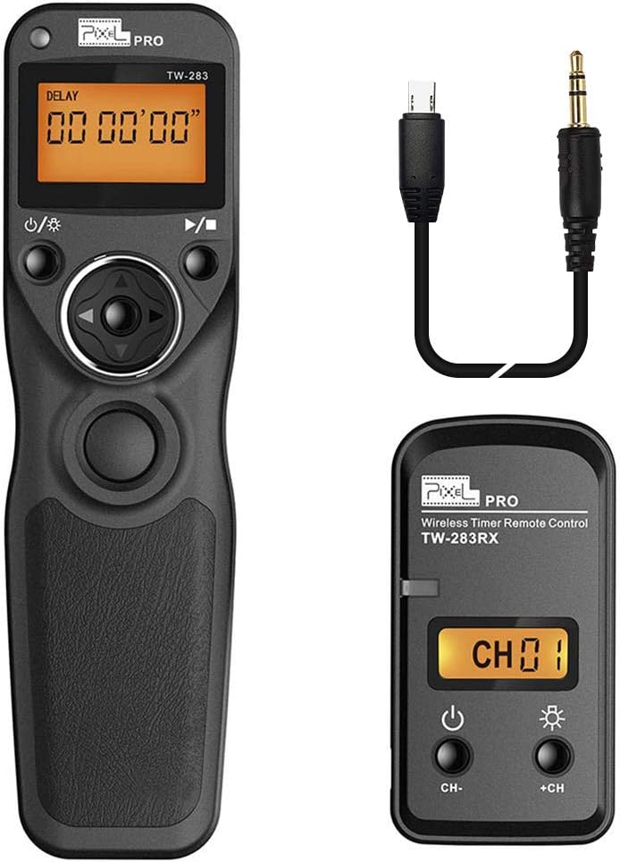 Wireless Remote Commander Shutter Release Cable Timer Pixel TW-283 S2 Wired Shutter Release Cable Compatible for Sony Alpha a7, a77II, a7R,a7RII, a7S, a5100, a6000
