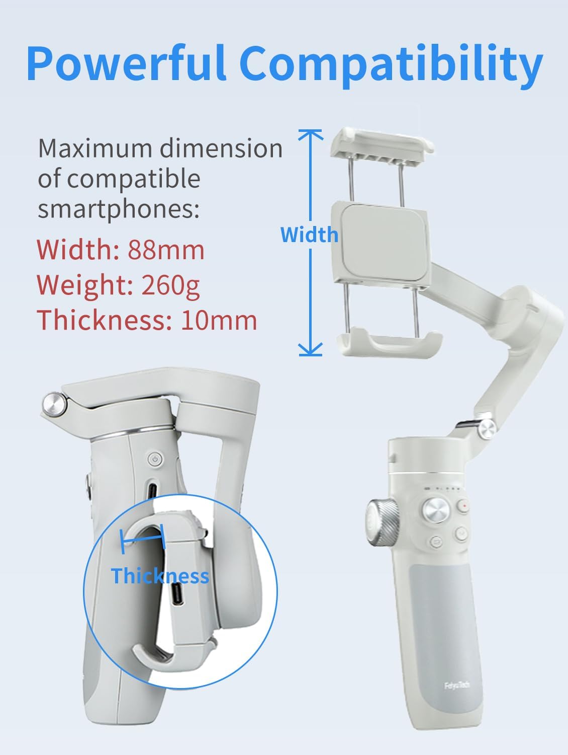 FeiyuTech VB 4SE Gimbal Stabilizer for Smartphone,Foldable Phone Gimbal for Video Recording,Gesture Control,Fit iPhone&Android, iPhone Stabilizer for YouTube,TikTok,Vlog,Live Stream,Max 0.69lb