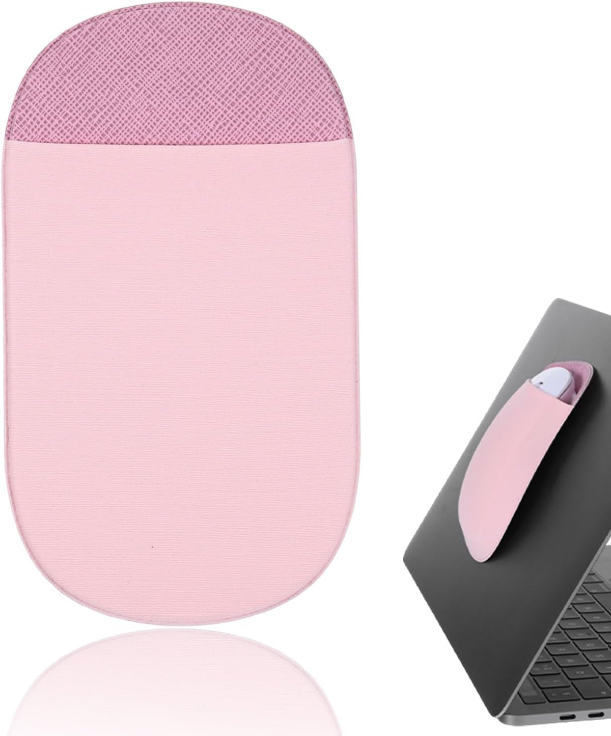 GENZYRE Wireless Mouse Holder for Laptop, Slim Universal Stick-On Laptop Mouse Holder Sleeve Pouches, Self-Adhesive