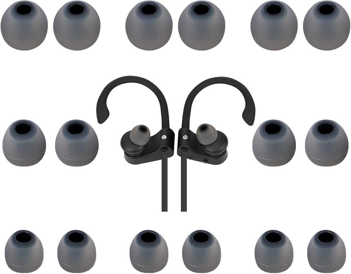 Earbud Tips Ear Bud Tips Soft Anti Slip Washable and Reusable Silicone Replacement Earbud Tips Fit Most in-Ear Earbuds(Inner Hole 3.8mm -5.1mm) 18pcs S M L