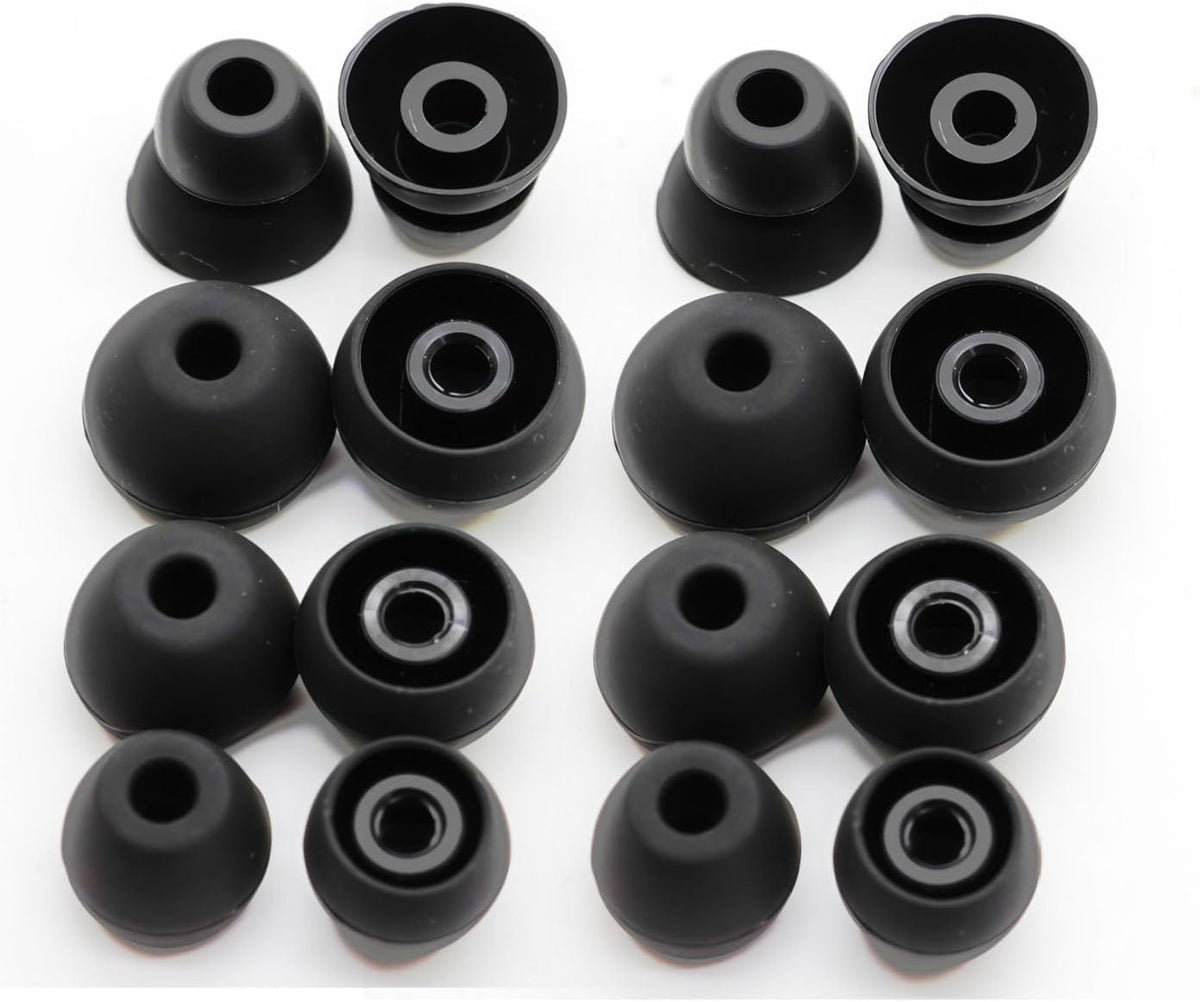 Replacement Ear Tips for Beats Urbeats2.0 Tour2.0 ibeats Beats x, Beats Flex Secure Fit for Powerbeats Pro Silicone Earbuds Washable Sweat-Resistant Noise Isolation 8 Pairs (Black)