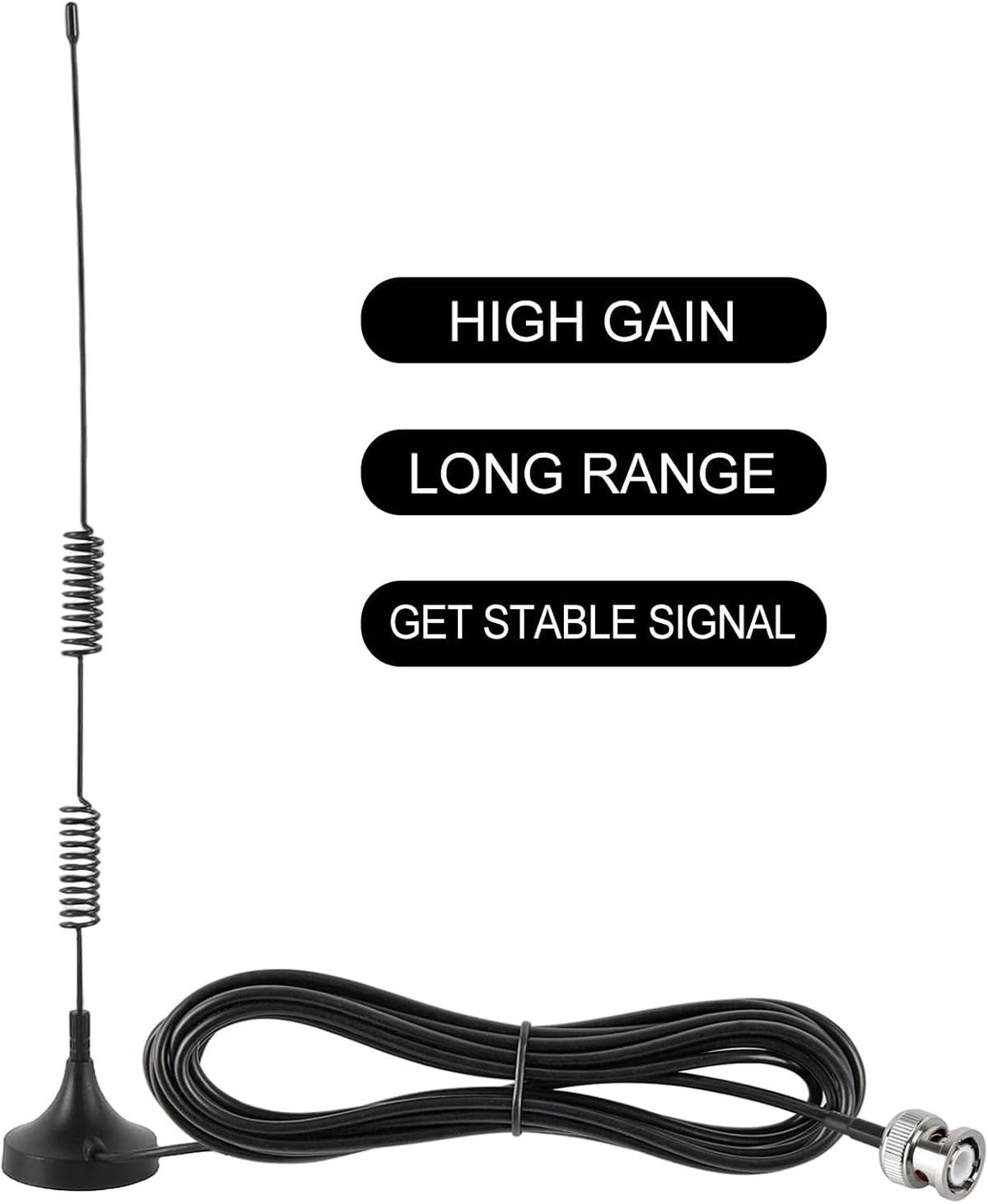ACEIRMC 2pcs VHF UHF Ham Amateur Radio Police Scanner Antenna Magnetic Base BNC Male Antenna Compatible with Uniden