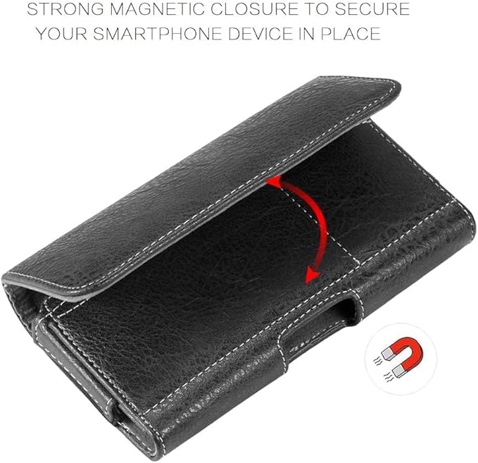 GW USA Holster for iPhone 17 16, 16 17 Pro 16e 15 15 Pro 14,14 Pro,13 Pro,13,12 Pro,12, Galaxy S25 S24 S23 Cell Phone Case Belt Clip Credit Card Holder Pouch (Fits Otterbox Commuter Case on) Black