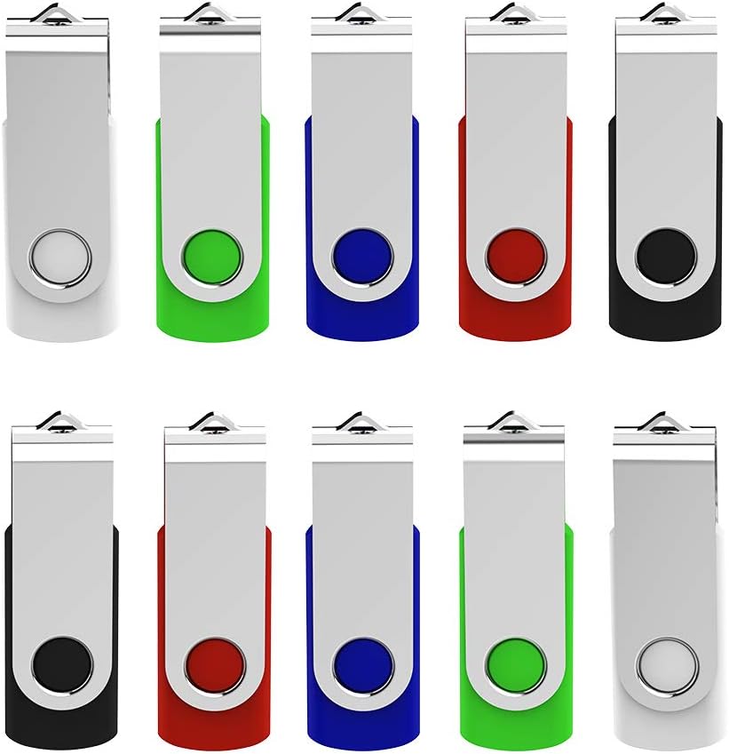 Flash Drive, 8 GB USB Flash Drive Pack Thumb Drive KEXIN 8GB Flash Drive Jump Drive Bulk USB Flash Drive for Data Storage, (10 Pack, Multi-Color)