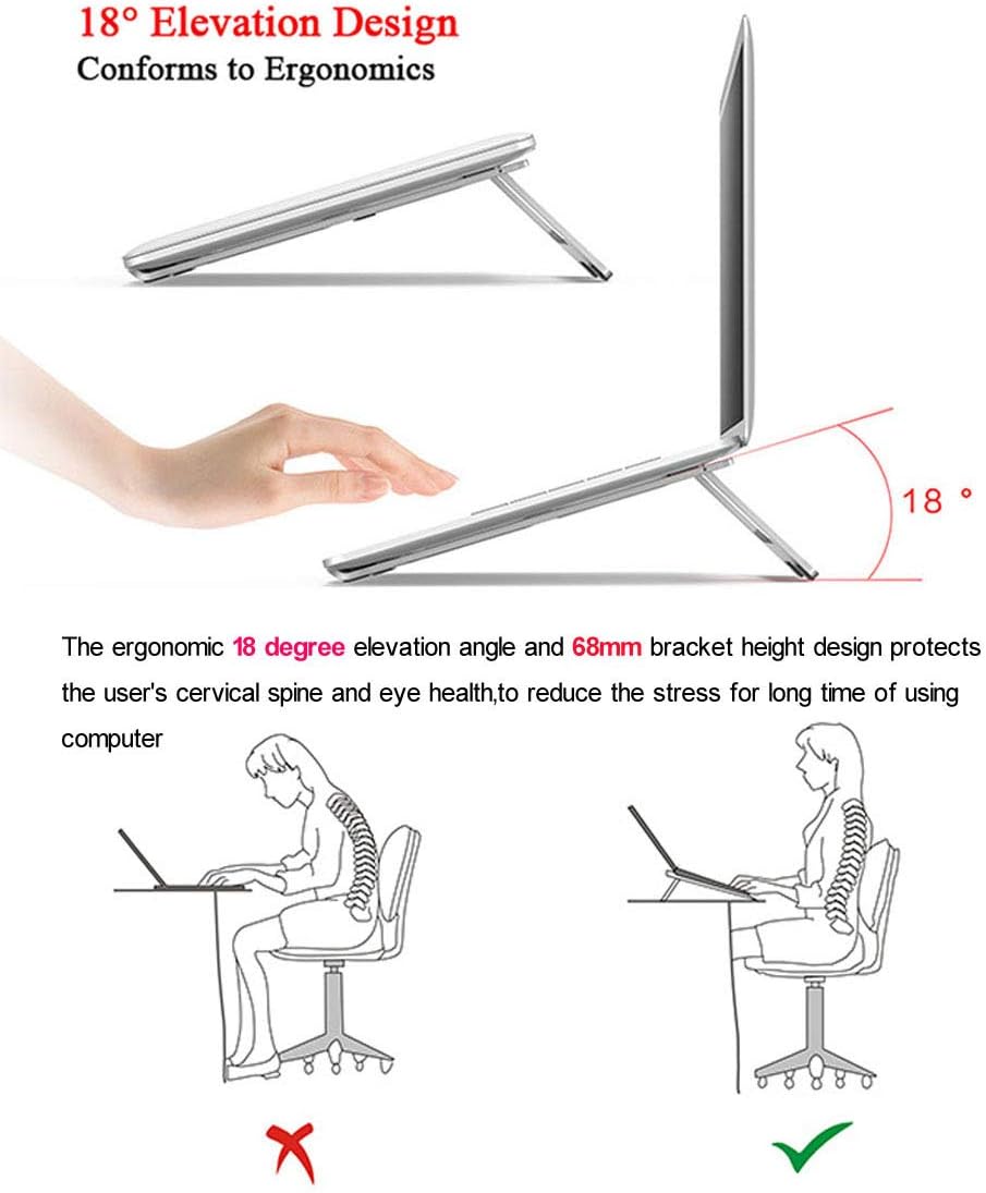 Laptop Stand,Aluminum Portable Foldable Laptop Support Stand Holder Desk Table Mobile Phone Stand for iPad MacBook Pro Air Notebook