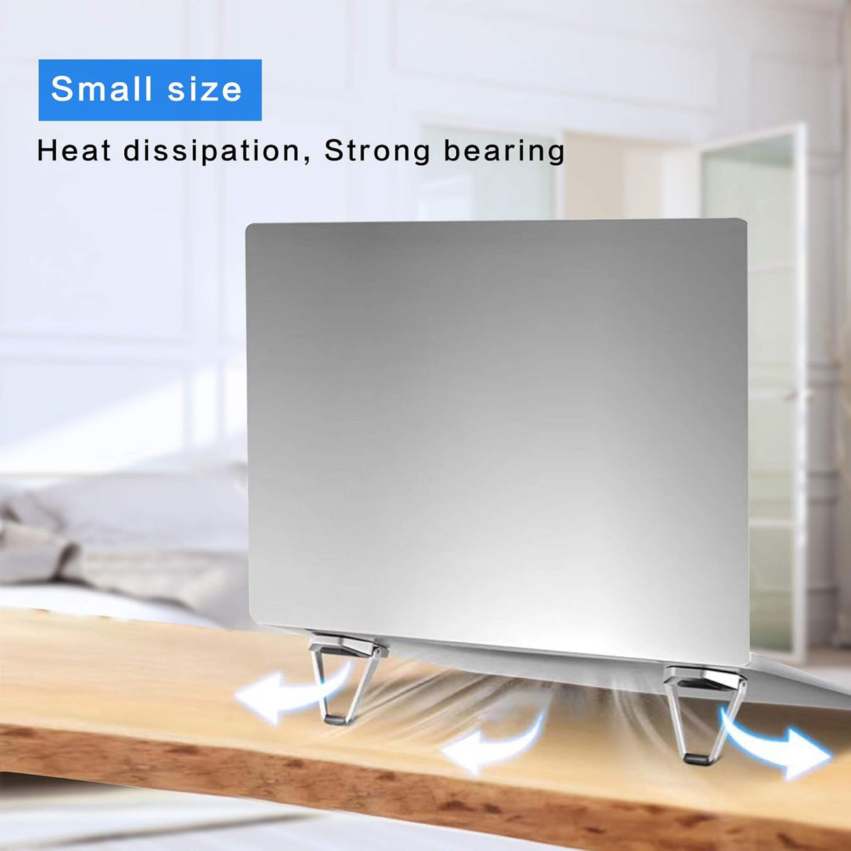 Zinc Alloy Portable Laptop Cooling Pad & Riser - Ergonomic Legs for 12-20 Inch Laptops (Silver, 4pcs)