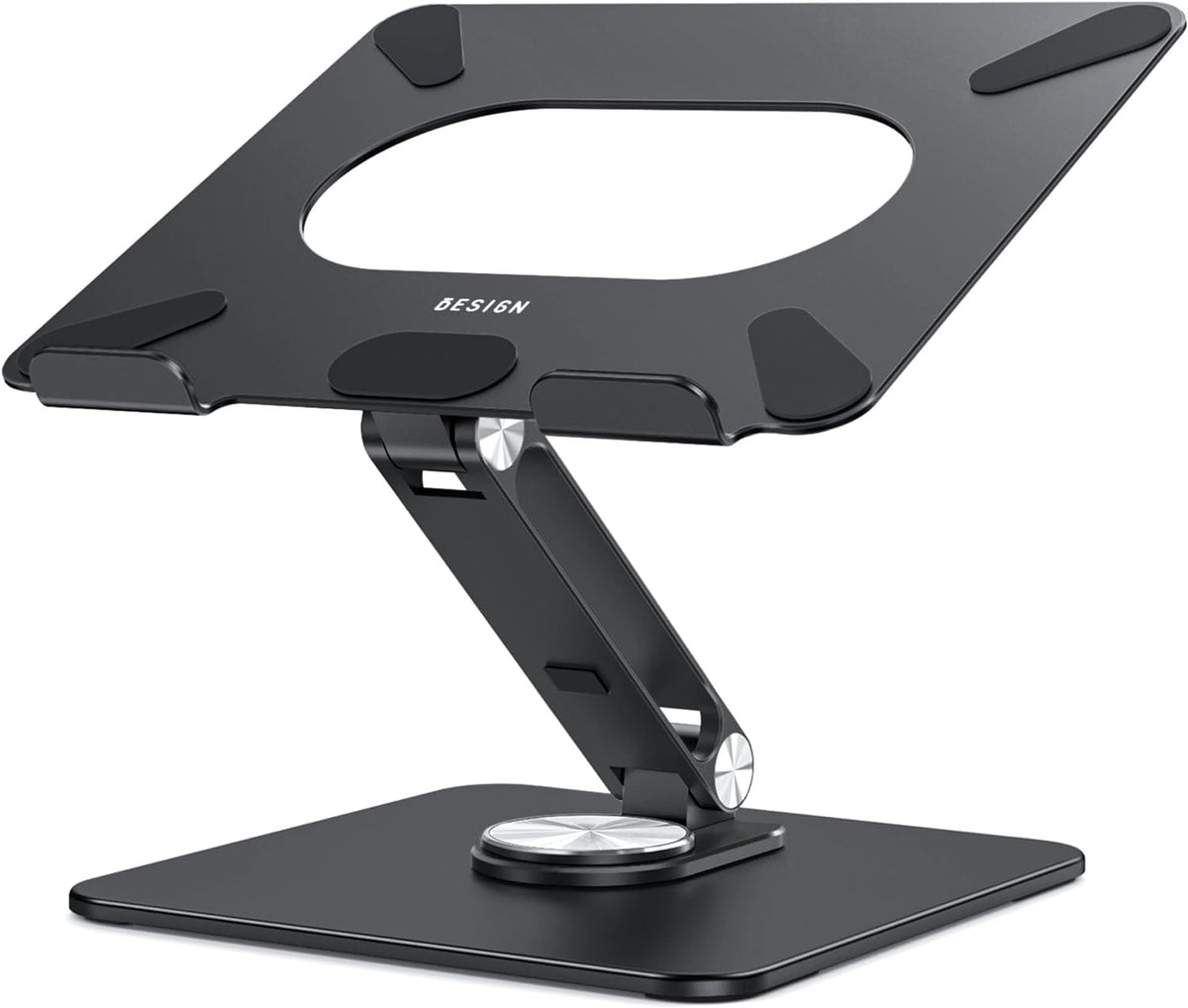 BESIGN LSX7 360 10-15.6" Laptop Stand with Rotating Base, Ergonomic Adjustable Notebook Riser, Foldable Computer Holder