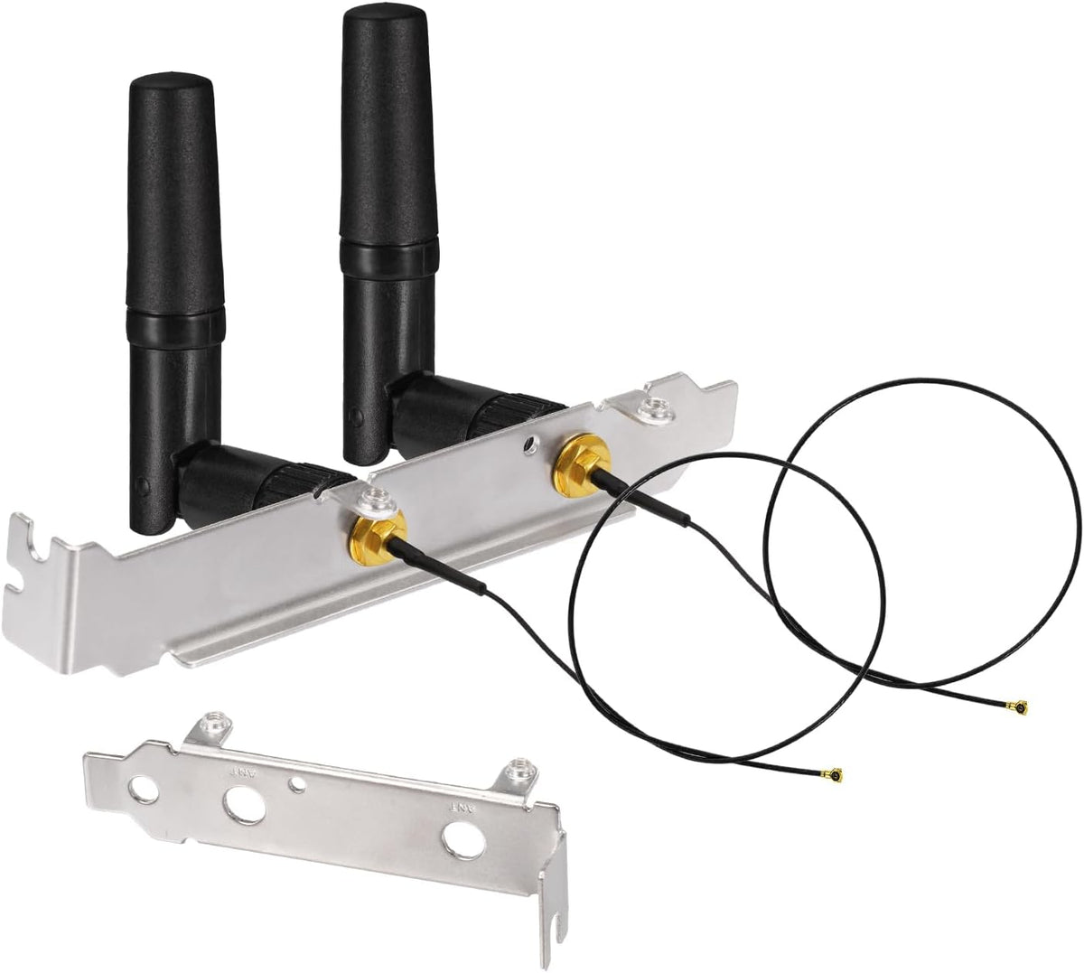 Eightwood M.2 2.4GHz 5GHz 10in M.2 WiFi Card Antenna Small WiFi Antenna + RP-SMA Cable + Computer Slot Bracket for NGFF