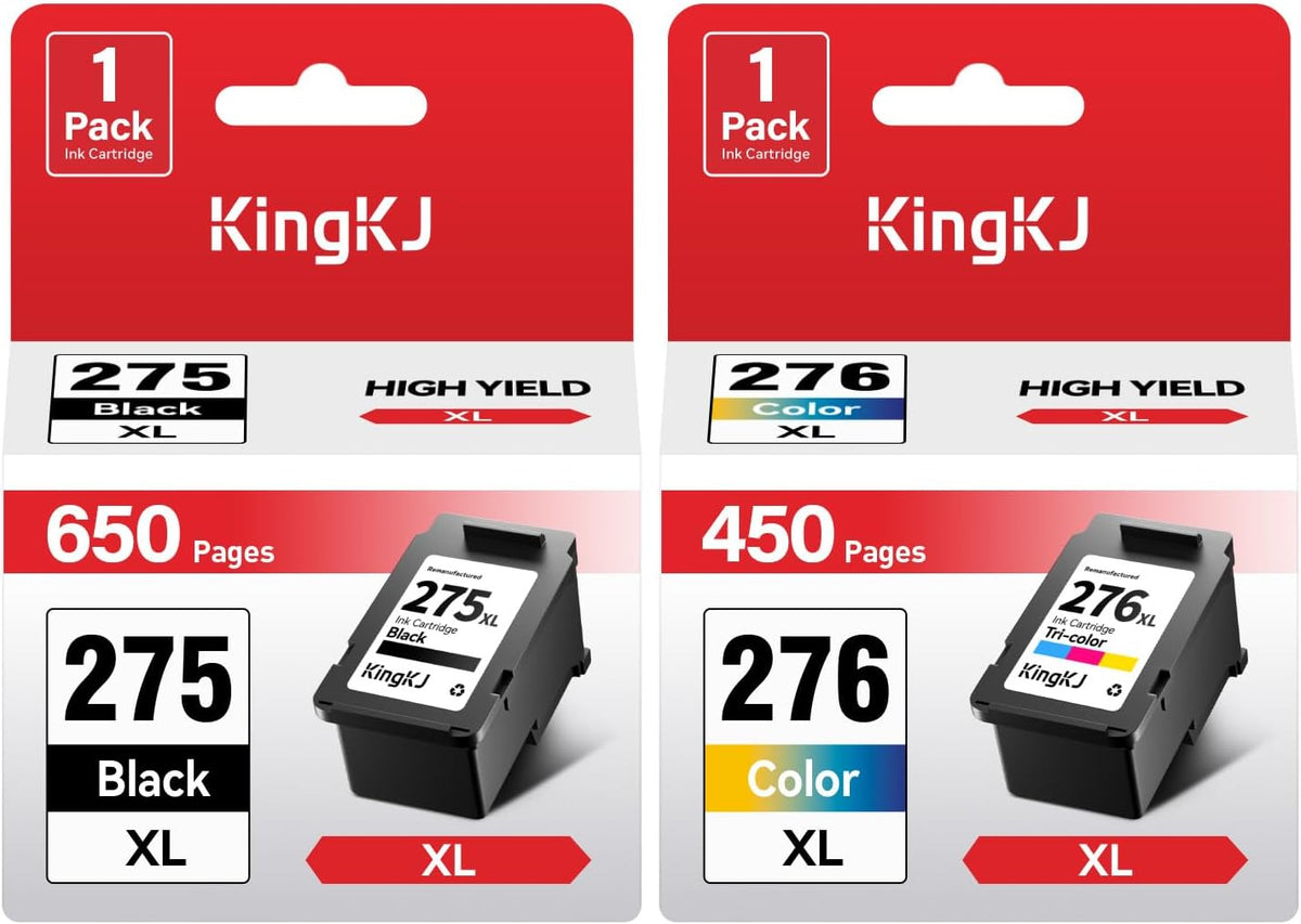 275XL 276XL Ink Cartridge 2-Pack Replacement for Canon PG-275XL CL-276XL 275 276 Ink Cartridges Combo Compatible PIXMA TS3520 TS3522 TS3500 TR4720 TR4722 TR4700 Printer Inkjet All-in-one Color Black