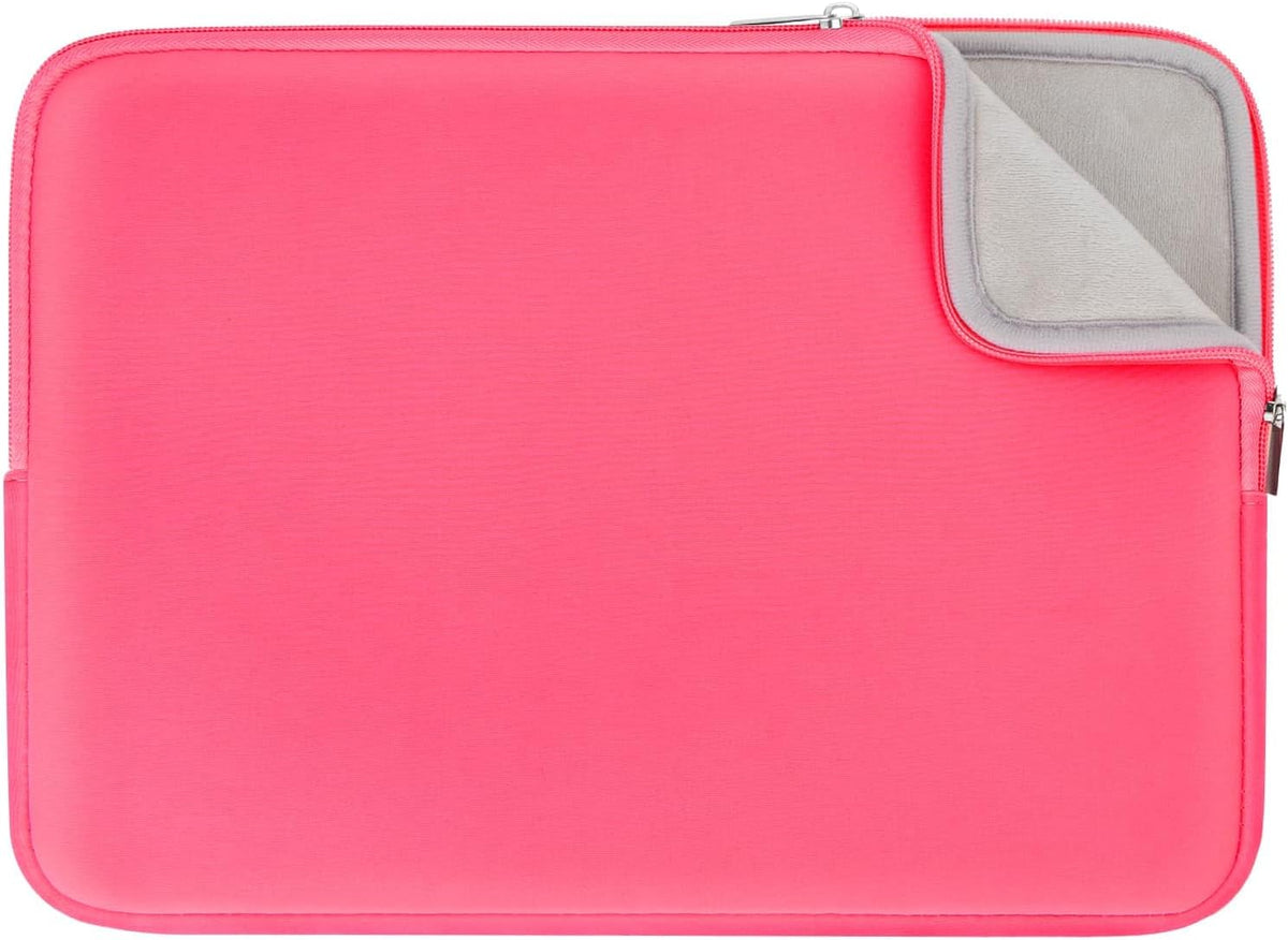 RAINYEAR 15 Inch Laptop Sleeve 15" Protective Soft Case Padded Carrying Cover Specially Compatible with 15.4" MacBook Pro/Air A3241 A2941 A3114 A1938 A1707 A1990 (Bright Pink, Upgraded Version)