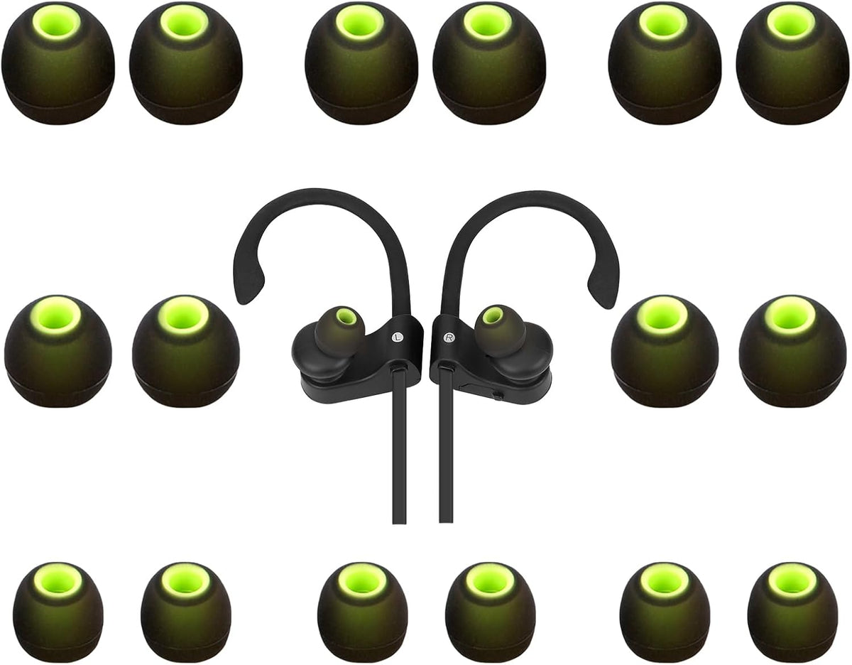 Earbud Tips Ear Bud Tips Soft Anti Slip Washable and Reusable Silicone Replacement Earbud Tips Fit Most in-Ear Earbuds(Inner Hole 3.8mm -5.1mm) 18pcs S M L
