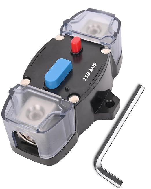 BULVACK 150 Amp Circuit Breaker with Manual Reset Waterproof Inline Fuse Inverter for Marine Trolling Motors Boat ATV Manual Power, Suface Mount, 12V-48V DC