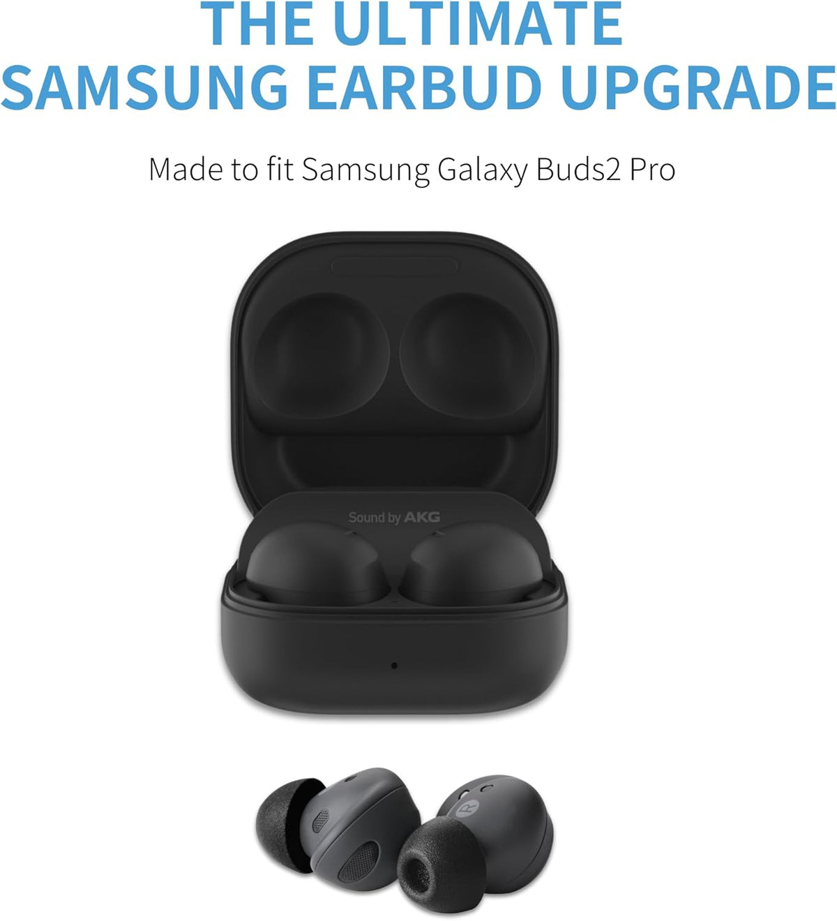 Comply TrueGrip | Premium Memory Foam Replacement Earbud Tips for Samsung Galaxy Buds2 Pro | Enhanced Comfort, Secure Fit, Superior Noise Isolation, Cleaning Tool | Black, Small (3 Pairs)