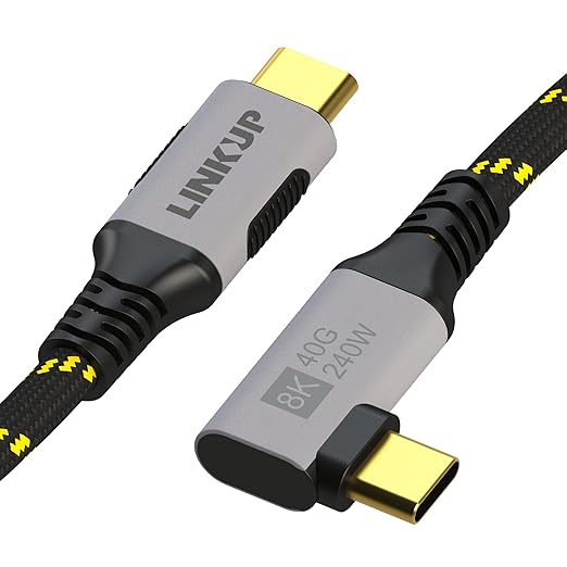 LINKUP USB 4.0 USB C to USB C Cable | Thunderbolt 4/3 Compatible | Type C Charger for MacBook and iPhone | 240W Fast Charging | 40Gbps Data Transfer | 8K@60Hz Display Cord | Use with all USB C devices