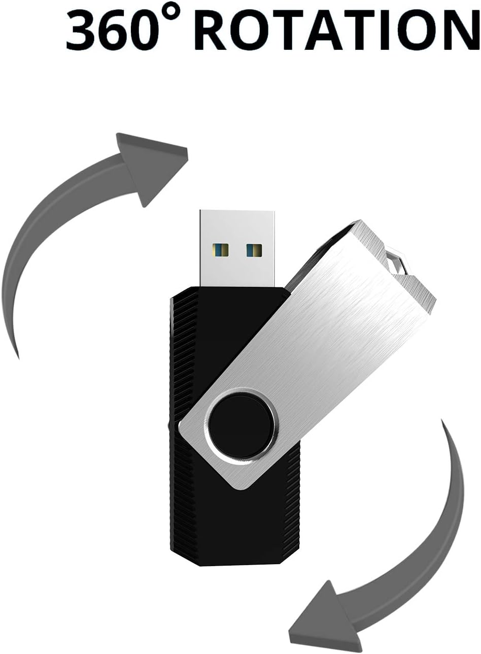 KEXIN USB 3.0 Flash Drive 64 GB 10 Pack Flash Drive 3.0 Thumb Drive Jump Drive Memory Stick Data Storage Pen Drive Black