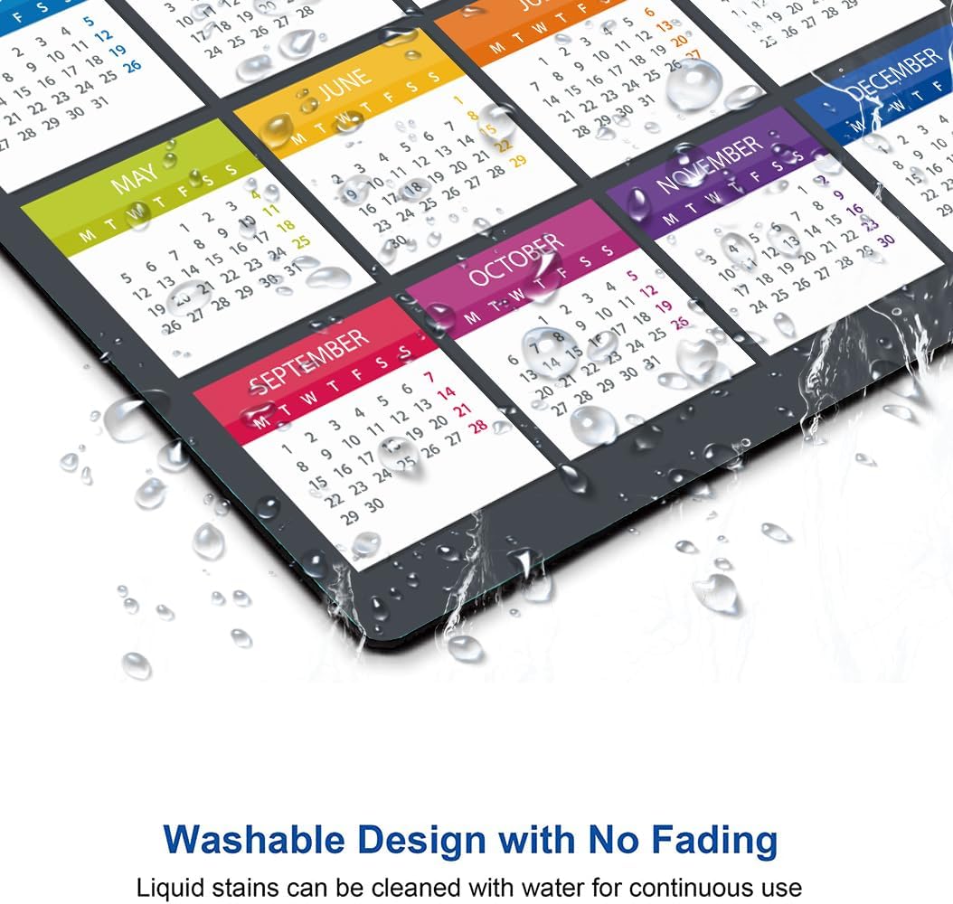 Mouse Pad, Premium-Textured Mouse Mat, Non-Slip Rubber Base Mousepad for Laptop, Computer & PC,9.5×7.9 in,2025 Calendar
