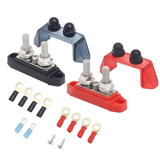 Recoil S2P-516 Busbar Dual Stud #8 Screw Terminal Power Distribution Block