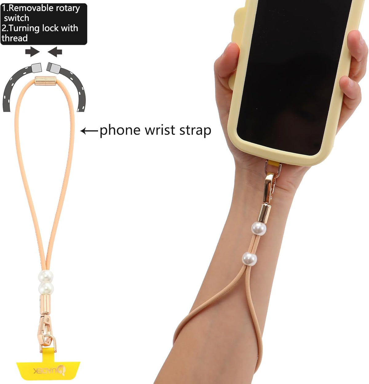 Vachetta Leather wristlet strap Phone Charm [Hands-Free Phone Wrist Strap]