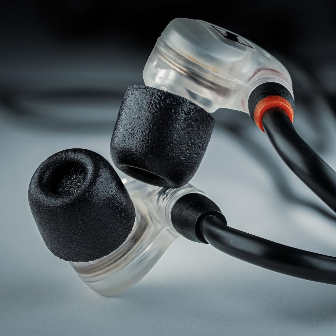 Comply 500 Core Series | Memory Foam Replacement IEM Ear Tips for KZ, Moondrop, FiiO Sennheiser & More | Superior Noise Isolation, Ultimate Comfort, Secure Fit | TechDefender, Black, Small (3 Pairs)