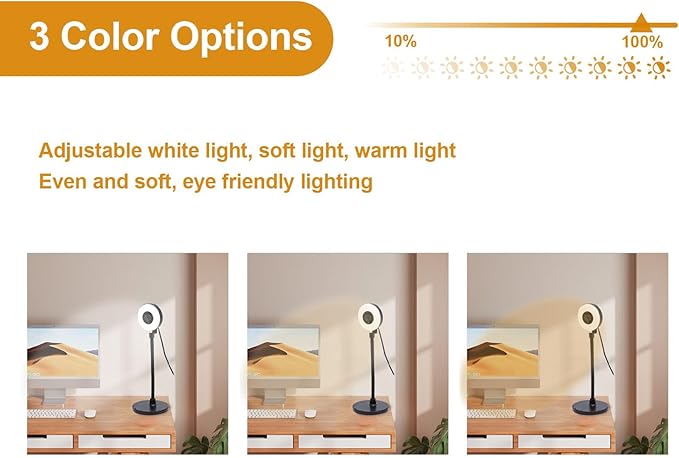 ciciglow 5MP Webcam with Microphone USB Web Cam with Fill Light Touch Control Bendable Rod HD Streaming Web Camera with Auto Focus for PC Computer Laptop Desktop