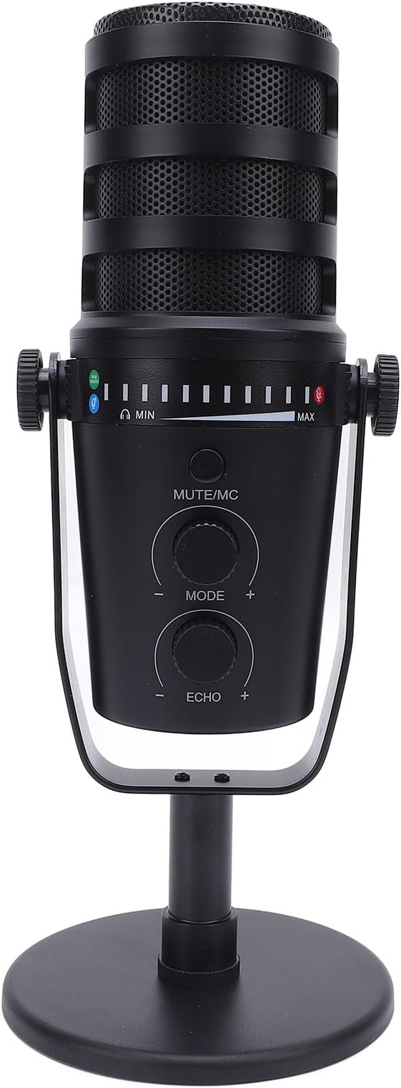 GOWENIC USB XLR Dynamic Microphone for Podcast Recording PC Computer Gaming Streaming Mic with Desktop Stand Vocal Mic for Recording Studio Content Creation Online Chat
