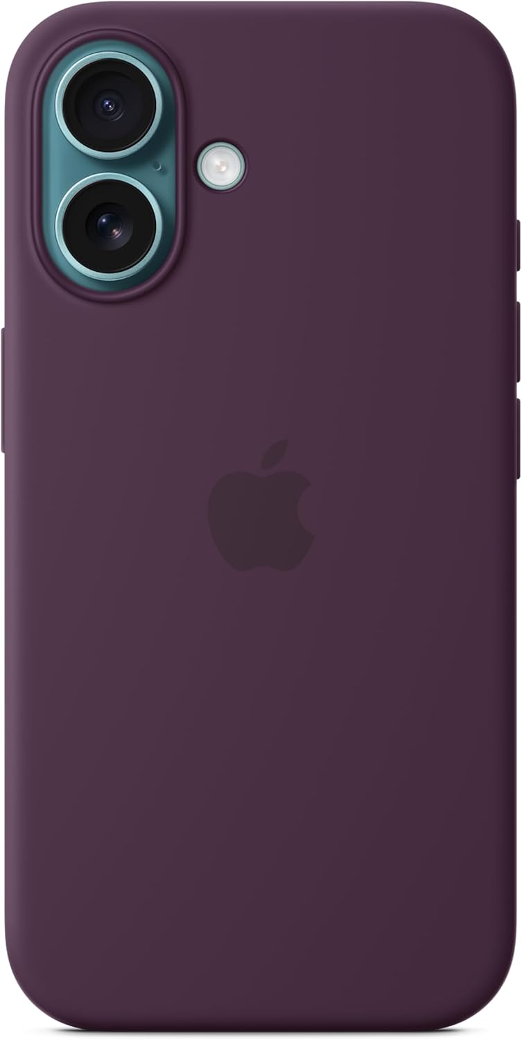 Apple iPhone 16 Silicone Case with MagSafe and Camera Control: Lightweight Phone Case, Wireless Charging Compatible, Smooth Matte Finish; Plum