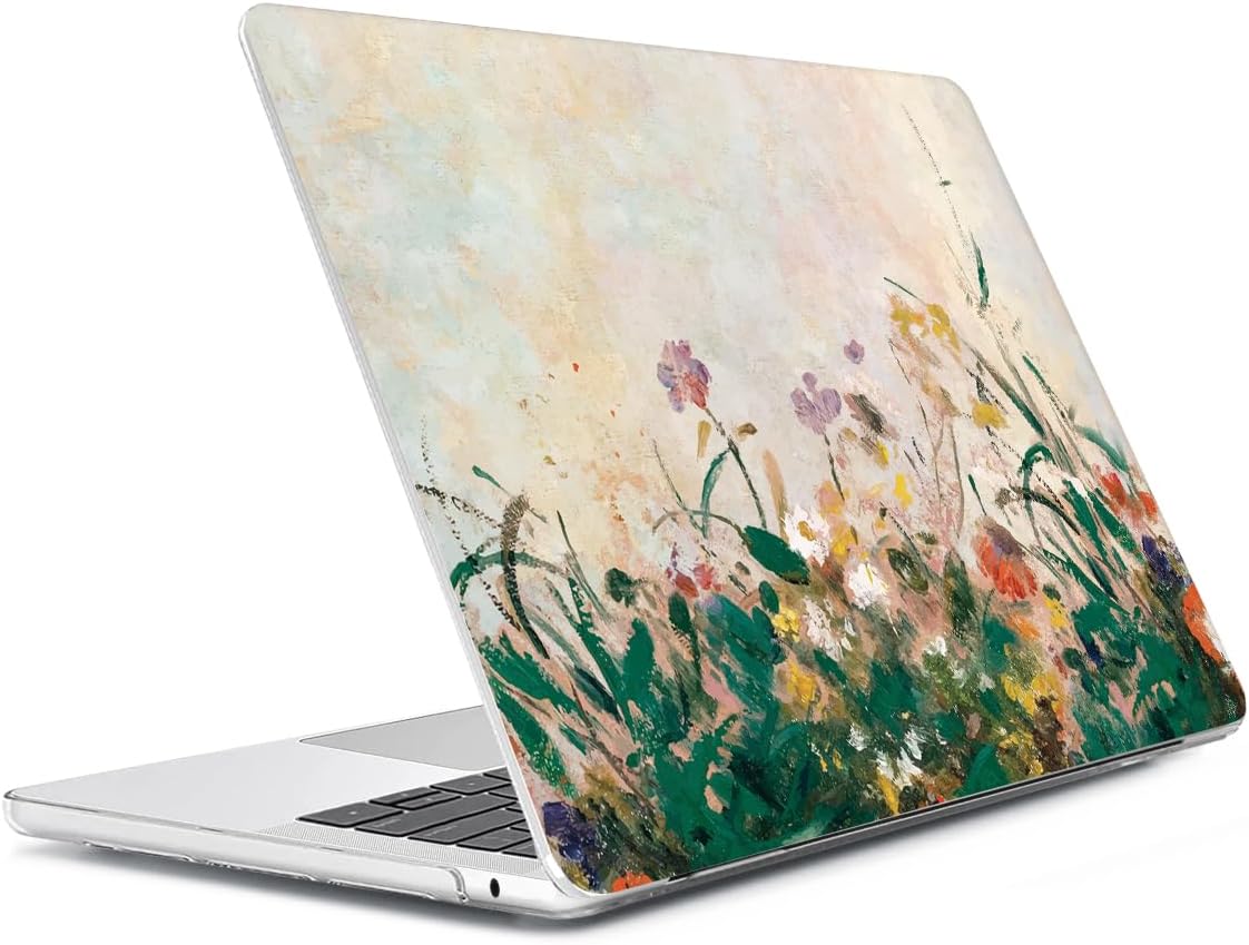 Compatible with MacBook Air 13.6 inch Case 2025 2024 2023 2022 Release M4 A3240 M3 A3113 M2 A2681 with Touch ID, Plastic Hard Shell Case&Keyboard Cover&Screen Film&Webcam Cover, Oil Painting