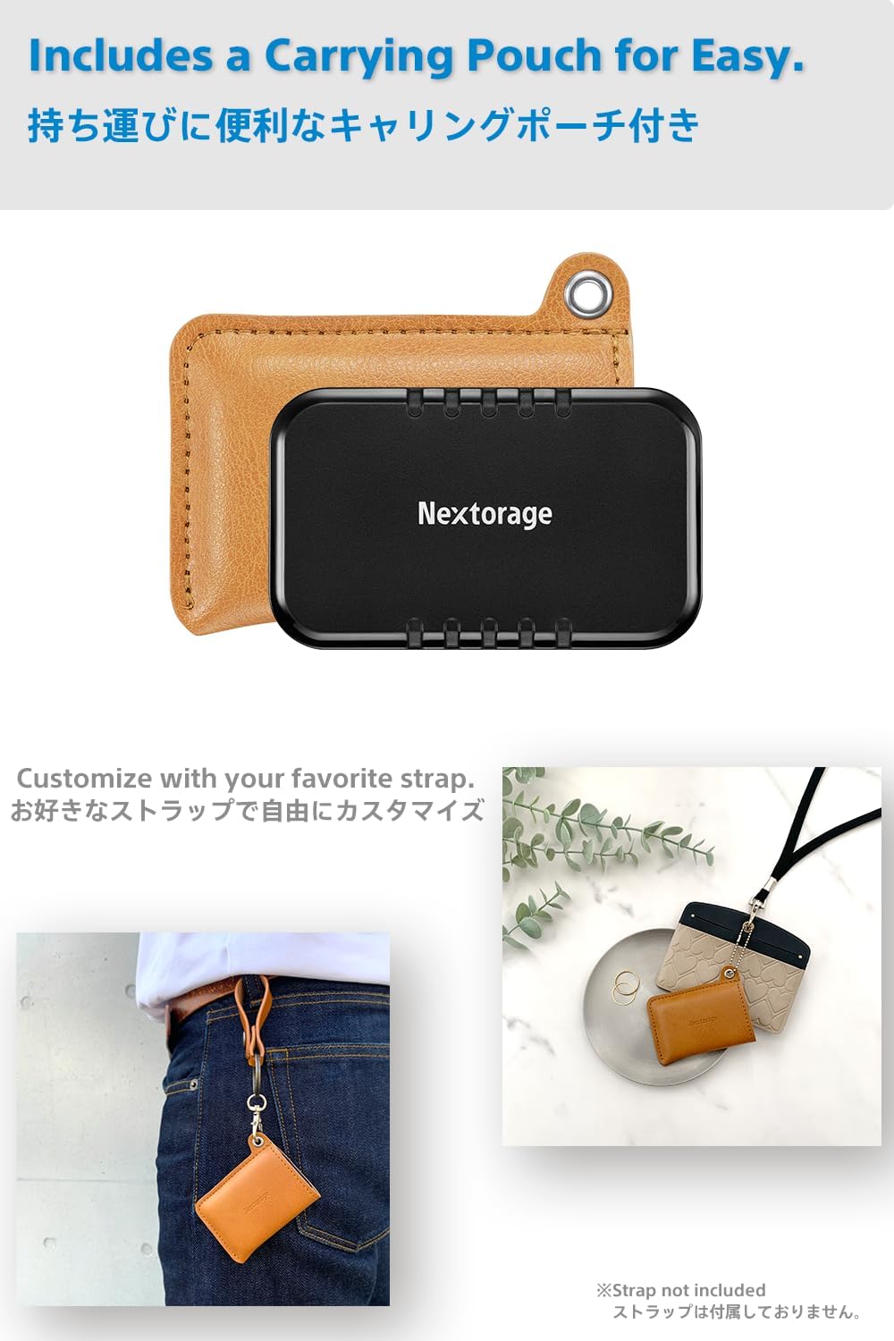 Nextorage Japan 1TB USB3.2 Gen2 Poratable SSD NX-P2SE sereis Type-C Compact and Fast Speed (max Read 1000MB/s)