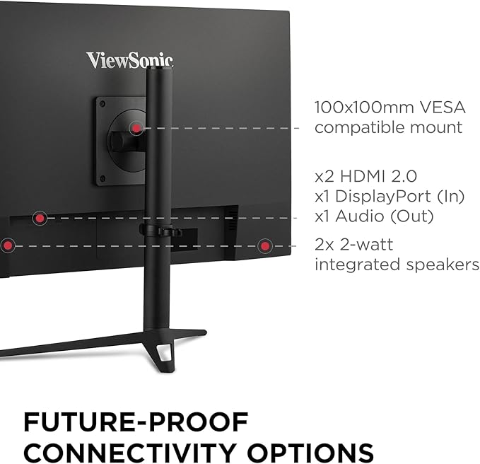 ViewSonic VX2728J-2K 27 Inch Gaming Monitor 1440p 180hz 0.5ms IPS w/FreeSync Premium Advanced Ergonomics HDMI and DisplayPort