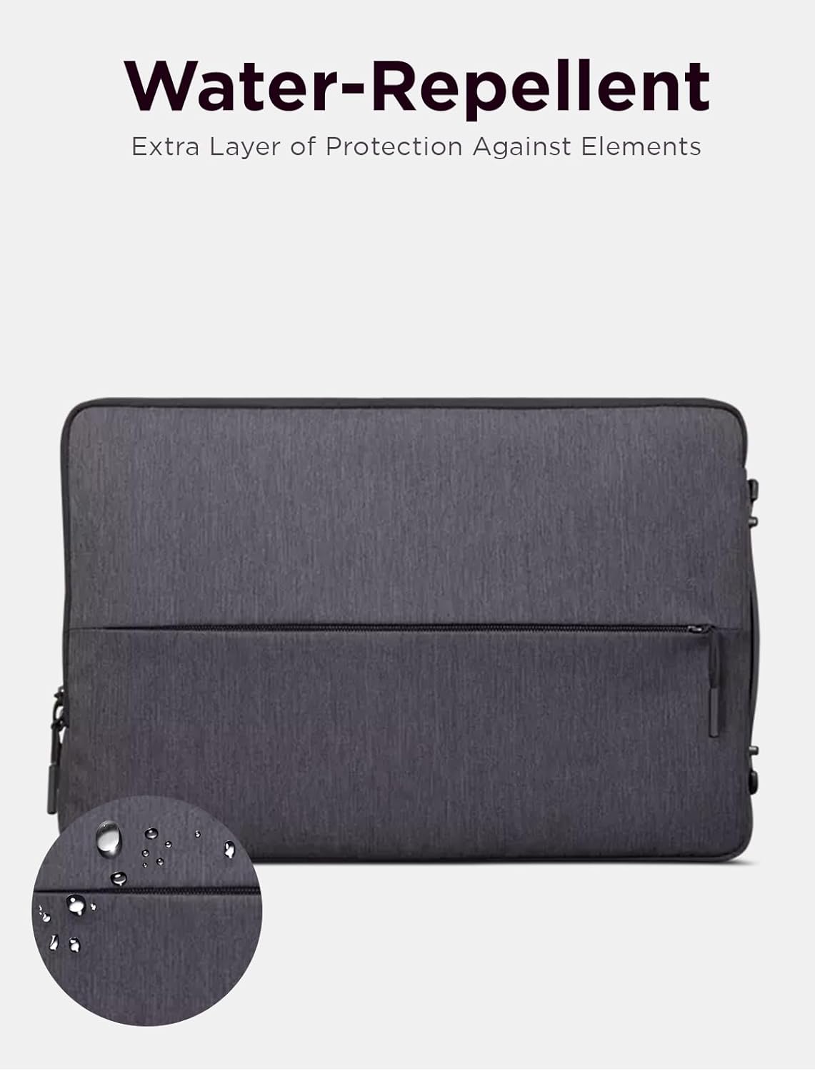Lenovo Urban Laptop Sleeve 15.6 Inch for Laptop/ Notebook/Tablet Compatible with MacBook Air/Pro Water Resistant - Charcoal Grey