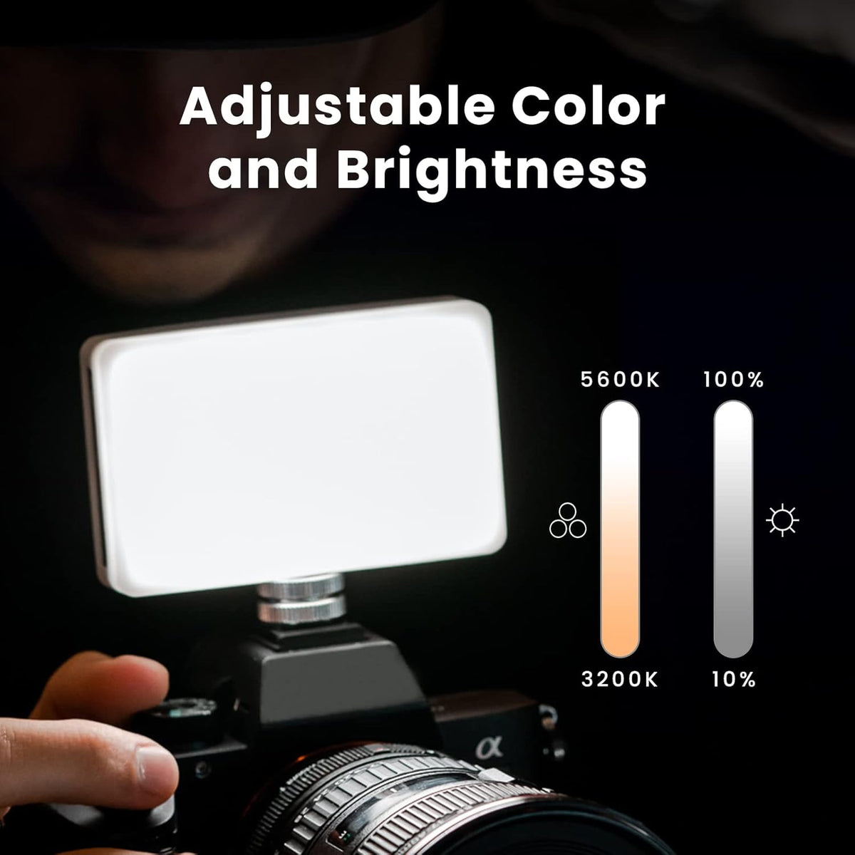 Lume Cube Bicolor Panel Mini LED Light for Professional DSLR Cameras | Adjustable Panel Mini, LCD Display | Photo and Video Lighting, Long Battery Life | Fits Sony, Nikon, Canon, Fuji, Panasonic
