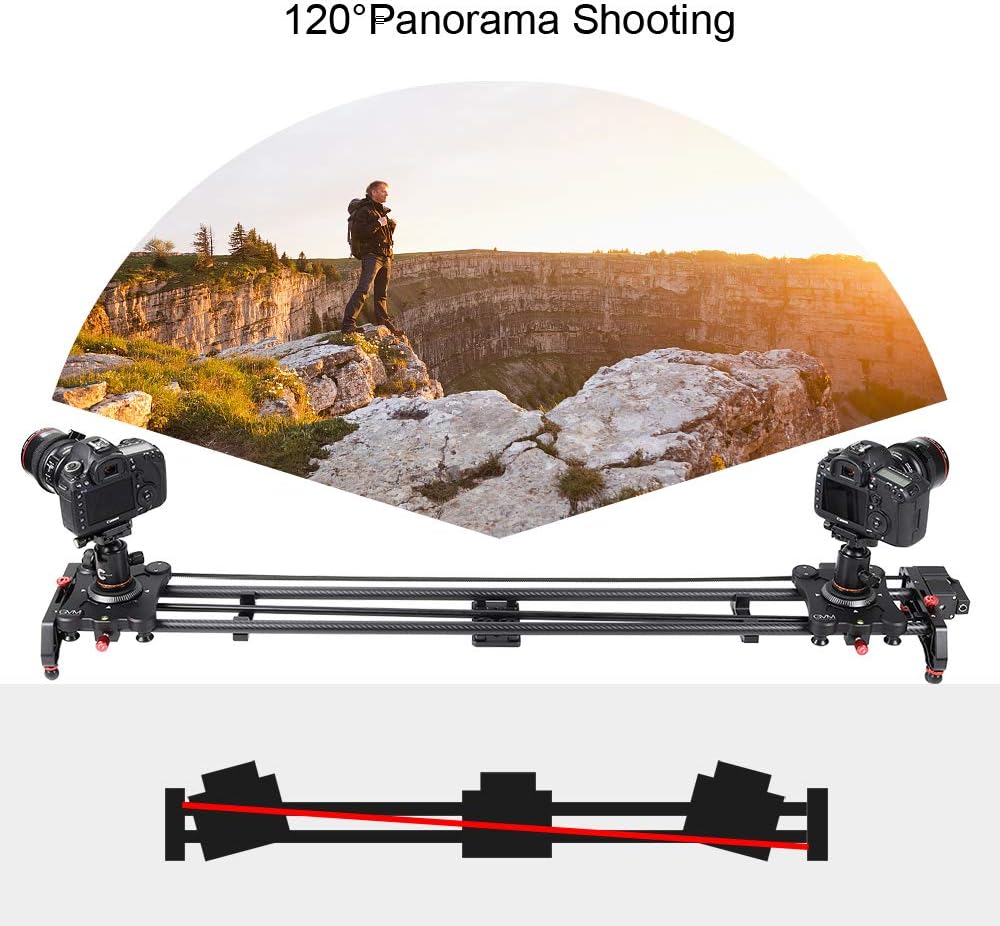 GVM Motorized Camera Slider, 48"/120CM Carbon Fiber Camera Slider with Time-Lapse Photography, Automatic Round Trip, Tracking Shooting and 120 Degree Panoramic Shooting, with Remote Controller