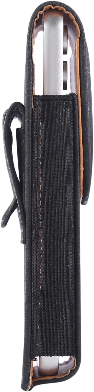 Bourisen Phone Holster Pouch Case Belt Clip Loops Card Slot for Man iPhone12 13 14 15 16 17,11 12 13 14 15 16 17pro,17Air/Samsung S25 S24 S23 S22 S21 S20/LG/Moto (Black&Yellow, L(6.1" x3.2''x0.8))