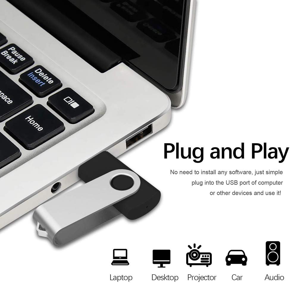 Aiibe 10 Pack 16GB Flash Drives - USB 3.0 Thumb Drive (Black)